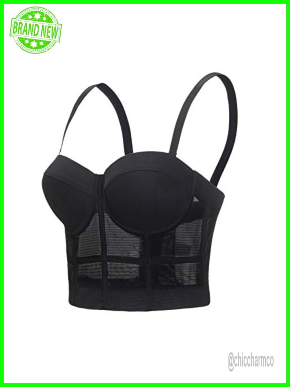 Mesh Push Up Bustier Corset Crop Top Club Party Vest